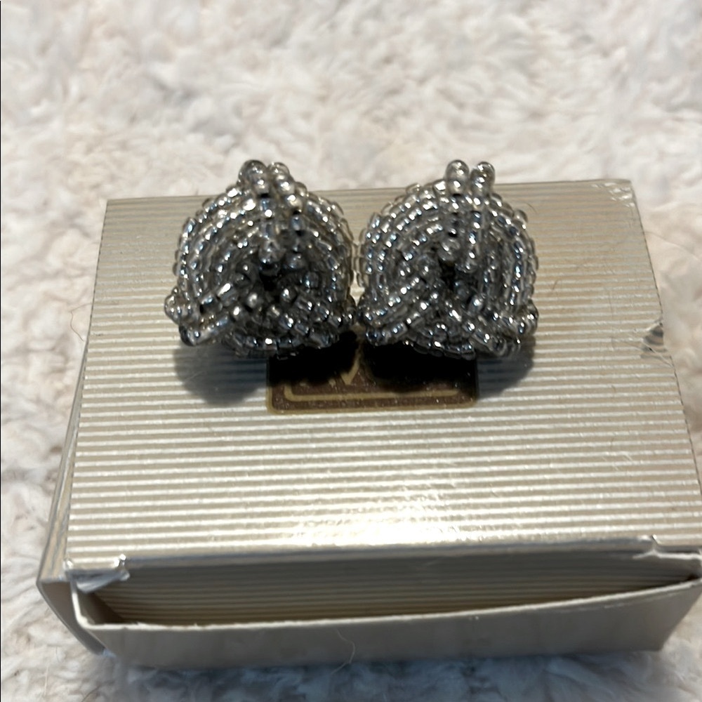 Vintage 1991 Avon Genuine Glass Beaded Pierced Earrings